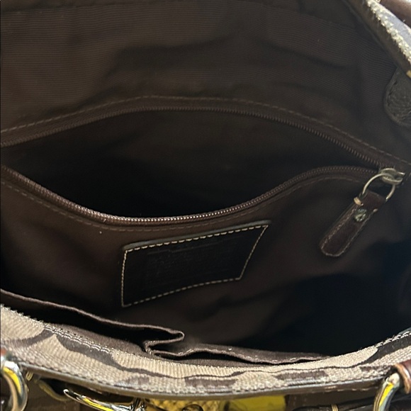 Vintage Coach Hampton Signature Carryall Bag Shoulder Purse Brown/Cream Snake. - Picture 4 of 15